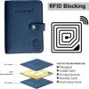 Passport Holder for Travel RFID and Airtag Slot for Women/Men, Faux Leather Passport Holder & Travel Wallet with Security Luggage Tag (Navy Blue)