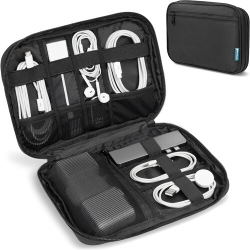 81RiL0rPphL._AC_SL1500_.jpg PAVILIA Soft Electronic Organizer Travel Case, Travel Cord Organizer Bag, Small Cable Tech Storage Pouch, Travel Accessories Essentials Must Haves for Mobile Phone, USB, Cord, Charger, Black