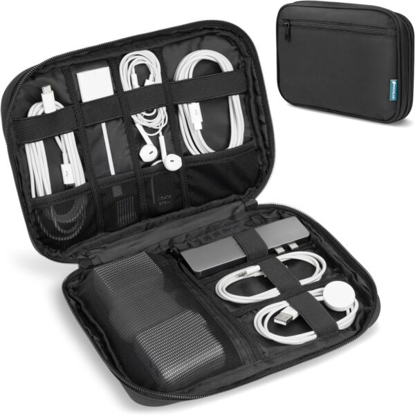 81RiL0rPphL._AC_SL1500_.jpg PAVILIA Soft Electronic Organizer Travel Case, Travel Cord Organizer Bag, Small Cable Tech Storage Pouch, Travel Accessories Essentials Must Haves for Mobile Phone, USB, Cord, Charger, Black