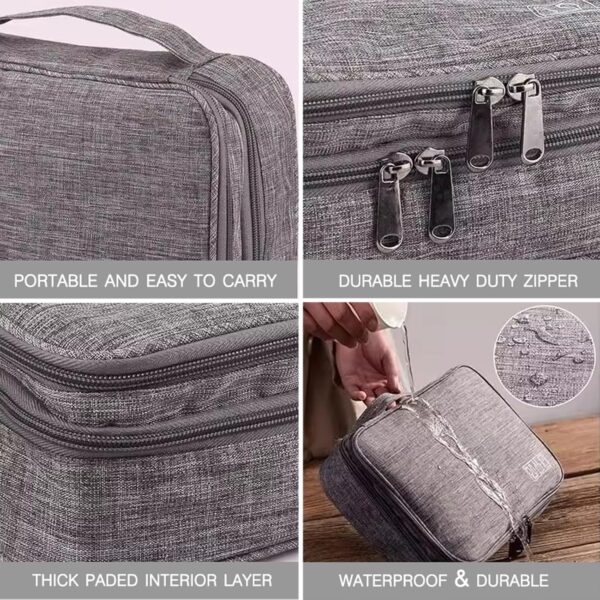 81T-M66uqL._AC_SL1500_.jpg 2 Layer Electronic Organizer,Cable Travel Organizer Bag, Electronic Accessories Travel Case For Adapter Plugs,Cable, Gadgets, Cord, Charger, Phone, Earphone, Large (Grey)