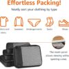 Amazon Basics Large Packing Cubes for Travel, Packing Organizers, 4-Piece-Set With Double Zipper Pulls and Mesh Top Panel, 100% Durable Polyester, Black, 17.5"L x 12.8"W x 3.3"H
