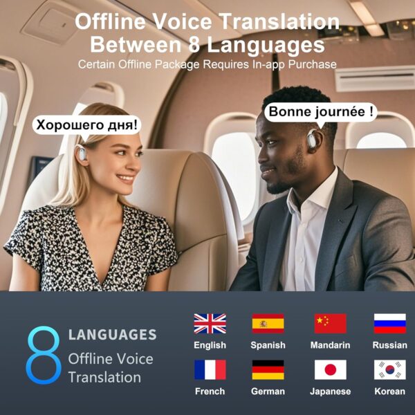 81W54NSIPL._AC_SL1500_.jpg Real Time Translation Earbuds, AI Language Translator Earphone 3-in-1 Accents & Long Battery Life Translation Earbuds OWS 144 Languages & 8 Offline for Travel Business,(Milkywhite)