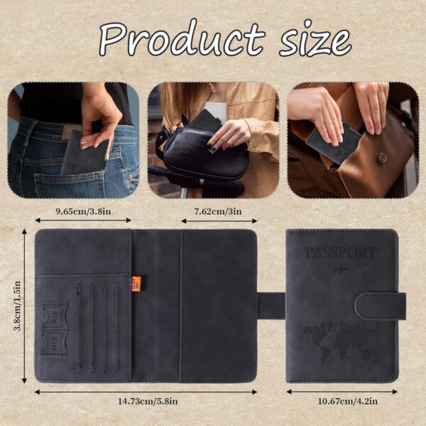 Passport Holder for Travel Leather Wallet Cover Case Must Haves Credit Card Bag Book Holder Protector Cruise Ship Vacation Essentials Accessories with Magnetic Buckle for Women and Men Gifts
