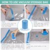 Travel Vacuum Bags with Electric Pump, 8 Pack Vacuum Travel Bags for Luggage and Suitcase, Vacuum Seal Space Saver Compression for Clothes Clothing