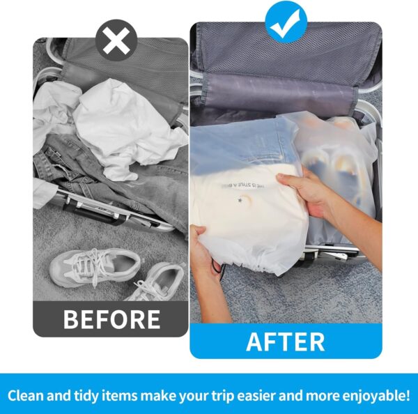 81XsPisP7kL._AC_SL1500_.jpg Clear Shoe Bags for Travel 5 PCS, 15.7" x 11.8" Travel Shoe Bags for Packing, Waterproof Drawstring Travel Shoe Storage Bag, Travel Essentials for Men and Women