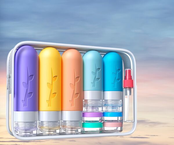 81ZZxMH2BrL._SL1500_.jpg 19pack Travel Bottles for Toiletries, TSA Approved Silicone Travel Size Containers for toiletries, Refillable & Leakproof Travel shampoo and conditioner bottles