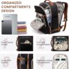 LOVEVOOK 40L Large Travel Backpack for Women Men, 17 Inch Carry on Backpack for Traveling on Airplane, Personal Item Bag Airline Approved, Business Causal Weekender Backpack, Black-Brown