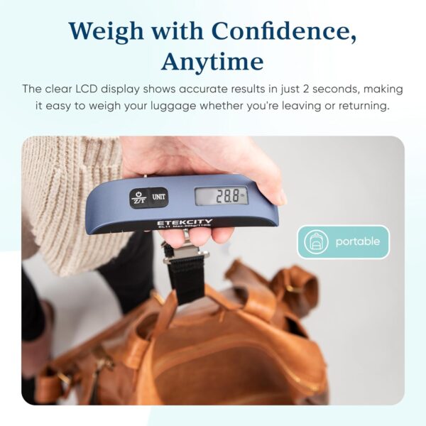 81auE3WsoJL._AC_SL1500_.jpg Etekcity Luggage Scale for Travel Essentials, Digital Suitcase Weight Scale with Hook, Travel Accessories for Portable Hanging Baggage, 110 Pounds, Battery Included