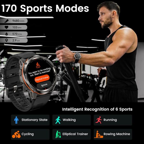 81bBpS2noeL._AC_SL1500_.jpg AMAZTIM GPS Smart Watch for Men, 6 Satellite Positioning, Compass, Stainless Steel Body, 50M Waterproof, 470mAh Extra-Large Battery, Answer/Make Call, 1.43" AMOLED Screen, Compatible for Android iOS