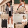 LOVEVOOK Travel Duffle Bag,Puffer Weekender Bags For Women with Shoe Compartment,42L Carry On Duffel Bags For Airplanes,Hospital Bag for Labor and Delivery,Overnight Bag With Toiletry Bag,2Pcs Set