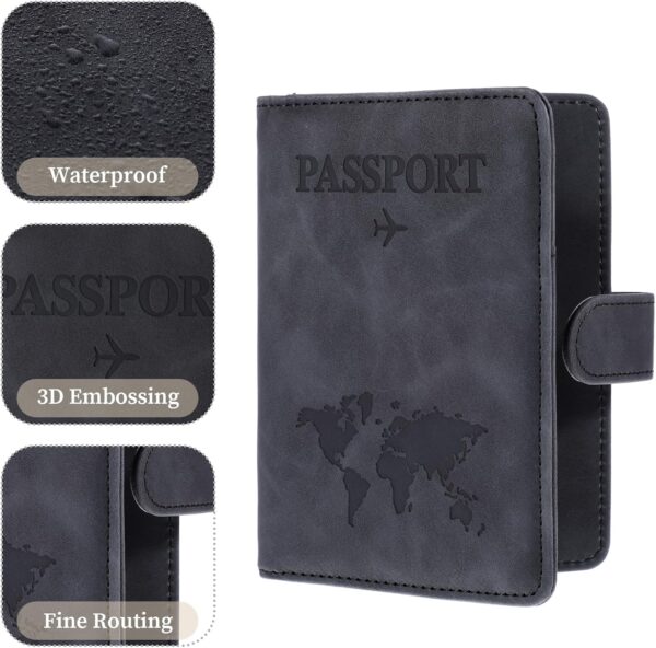Passport Holder for Travel Leather Wallet Cover Case Must Haves Credit Card Bag Book Holder Protector Cruise Ship Vacation Essentials Accessories with Magnetic Buckle for Women and Men Gifts