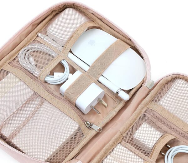 81dBKRQU4OL._AC_SL1500_.jpg NISHEL Travel Cord Organizer Case, Tech Electronic Bag, Essentials for Charger, Cable, Phone, Hard Drive, USB, SD Card, Pink