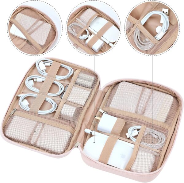 81dz6kzEL._AC_SL1500_.jpg NISHEL Travel Cord Organizer Case, Tech Electronic Bag, Essentials for Charger, Cable, Phone, Hard Drive, USB, SD Card, Pink