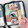 3 Pack Clear Toiletry Bag, TSA Approved Makeup Pouch Water Resistant Portable Travel Organizer, Carry On PVC Cosmetic for Airport Airline Complian