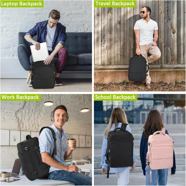 81fr-zf8qvL._AC_SL1500_.jpg Travel Backpack for Women Men,Travel Laptop Backpack w/USB Charging Port, Waterproof Travel Backpack Carry On Flight Approved,Weekender Business Hiking Bag,Laptop Backpack 15.6 inch
