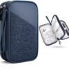 FYY Electronic Organizer, Large Travel Cable Organizer Bag Electronic Accessories Carry Case Pouch Portable Waterproof Double Layers All-in-One Storage Bag for Cable, Cord, Charger, Blue