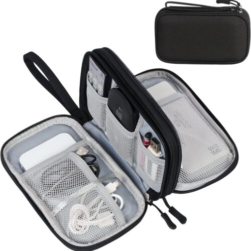 81hLyL0rX2S._AC_SL1500_.jpg FYY Travel Cable Organizer Pouch Electronic Accessories Carry Case Portable Waterproof Double Layers All-in-One Storage Bag for Cord, Charger, Phone, Earphone Black