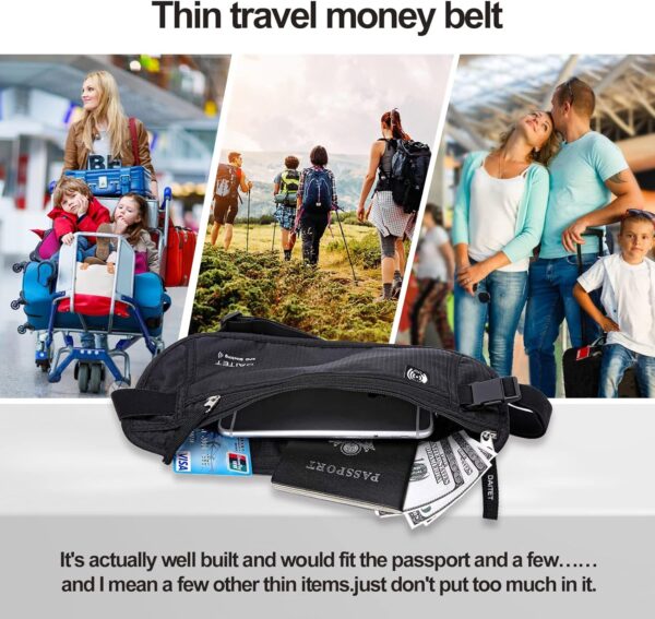 81hNspYex7L._AC_SL1500_.jpg DAITET Money Belt - Passport Holder Secure Hidden Travel Wallet with RFID Blocking, Undercover Fanny Pack (Black)