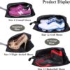 YAMIU Travel Shoe Bags Set of 4 Waterproof Nylon with Zipper for Men & Women, Black