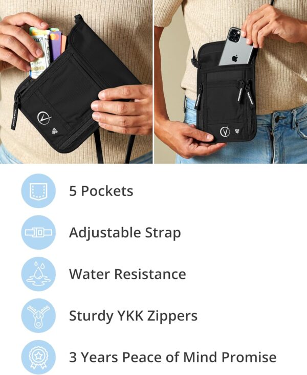 81kp66BOpnL._AC_SL1500_.jpg Premium Neck Wallet Travel Pouch and Passport Holder, RFID Protected, Fits Passport with cover. Passport Holder Neck For Men and Women