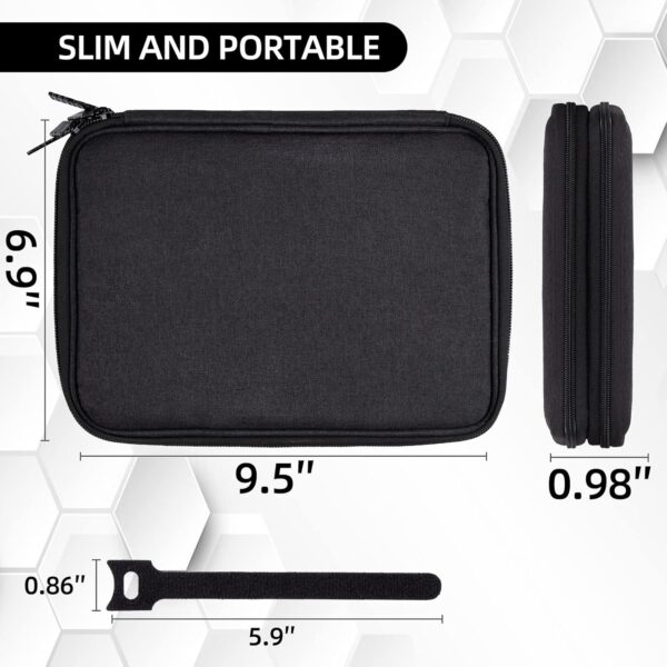 Electronics Organizer Travel Case Cord Cable Charger Organizer Bag Travel Accessories Essentials for Women Men Double Layers Tech Pouch with 5 Cable Ties for Phone Power Bank SD Card USB, Black