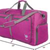 81nObRzKewL._AC_SL1500_.jpg Bago Foldable Duffel Bags for Traveling Women & Men - 60L Medium Packable Duffle Bag for Travel with Shoe Compartment - Water Repellant, Heavy Duty, Lightweight Folding & Collapsible (Pink)