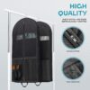 81nvXChZMpL._AC_SL1500_.jpg 43" Travel Garment Bag with Accessories Zipper Pocket, Heavy Duty Suit Bag for Suits, Tuxedos, Dresses, Coats, Black, 1 pack