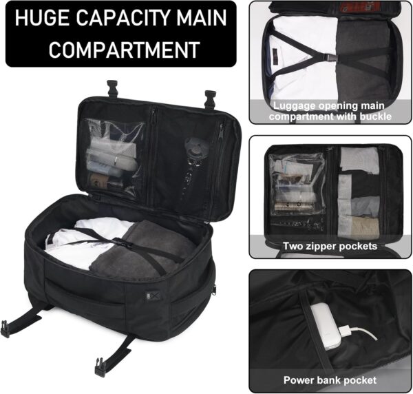 81o3WVcYDHL._AC_SL1500_.jpg ECOHUB Travel Backpack 18x14x8 Spirit Airlines Personal Item Bag Carry On Backpack 13 Pockets Large Work Casual Daypack for men Airline Approved Waterproof Gym Backpack with Charging Port, Black