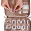 BAGSMART Large Electronics Organizer Travel Case, Travel Essentials, Cord Organizer Travel Cable Organizer Bag, Travel Accessories for Women, Pink