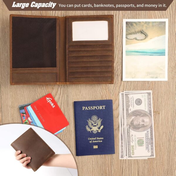 81pE9FKAnTL._AC_SL1500_.jpg Jack&Chris Leather Passport Holder RFID Blocking Passport Travel Wallet Cover Case for Men Women Brown JC17