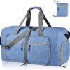 81pGk8v-bL._AC_SL1500_.jpg Dimayar 40L Travel Duffle Bag for Men Women - Foldable Duffel Bag with Shoes Compartment - Overnight Bags Waterproof & Tear Resistant(Blue)
