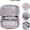 DDgro Electronics Organizer Travel Pouch - Perfect Accessory Bag for Electronics, MacBook Charger & Cords, Cables, Hard Drive (Light Grey-Brown)
