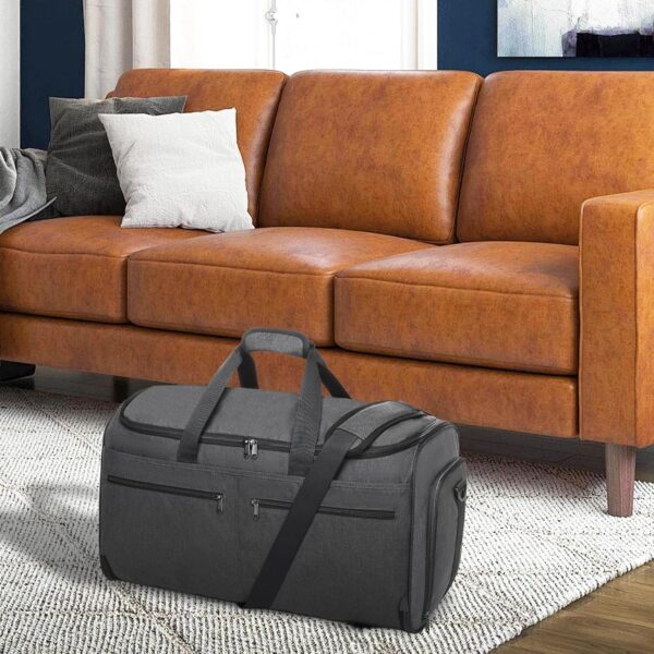 81qMUdIYeL._AC_SL1500_.jpg Garment Duffle Bags for Travel, Bukere Convertible Carry on Garment Duffel Bag for Men Women, Shoe Compartment, 2 in 1 Hanging Dress Suitcase Suit Travel Bags, Midnight Grey