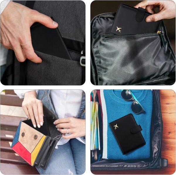 81qXMdcjWHL._AC_SL1500_.jpg GOAUS Passport Holder for Travel with Airtag Card Slots, Money Pocket, Women Men RFID Blocking Wallet Book Case Black