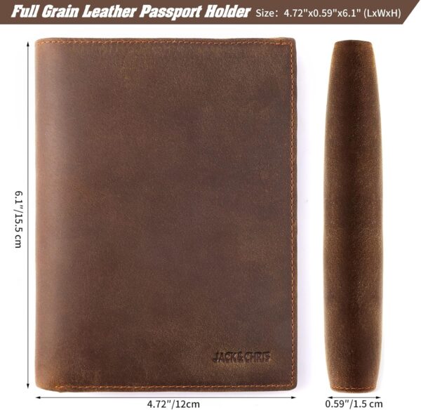 81sNddFPbdL._AC_SL1500_.jpg Jack&Chris Leather Passport Holder RFID Blocking Passport Travel Wallet Cover Case for Men Women Brown JC17