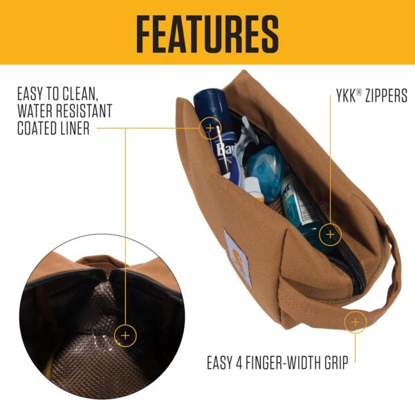 81t56YN-gTL._AC_SL1500_.jpg Carhartt Durable Organizer, Pack Travel Essentials W/The Pfas Free Toiletry Bag W/Water Resistance
