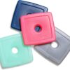 Cool Coolers by Fit & Fresh 4 Pack Slim Ice Packs, Quick Freeze Space Saving Reusable Ice Packs for Lunch Boxes or Coolers, Multi Colored