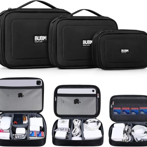 81tR8vxjOyL._AC_SL1500_.jpg BUBM Cable Organizer Bag 3pcs Electronics Travel Organizer for Hard Drives, Cables, Phone, USB, SD Card(2 Year Warranty