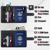 81timi7ftDL._AC_SL1500_.jpg GOAUS Passport Holder for Travel with Airtag Card Slots, Money Pocket, Women Men RFID Blocking Wallet Book Case Black
