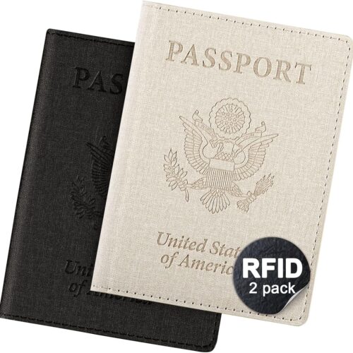 81u38cGrxDL._AC_SL1500_-1.jpg 2 Pack Passport Cover With Card Slots RFID Blocking-White&Black