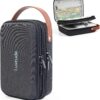 Luxtude Electronic Organizer Travel Case, Double Layer Tech Organizer Travel Case, Hard Charger Organizer, Travel Cable Organizer, Tech Bag, Travel Essentials for Charger/Mouse/Cash/Card, Tech Gifts