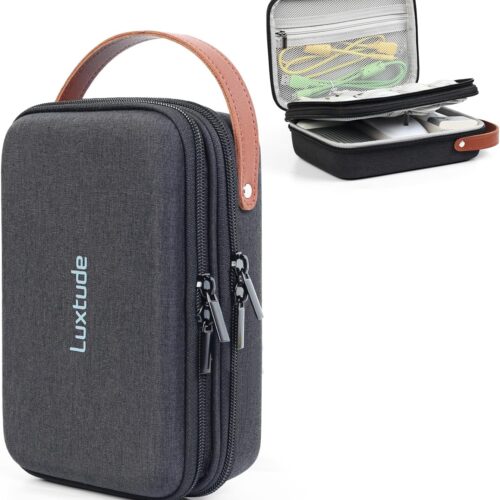 81vO4rDrKtL._AC_SL1500_.jpg Luxtude Electronic Organizer Travel Case, Double Layer Tech Organizer Travel Case, Hard Charger Organizer, Travel Cable Organizer, Tech Bag, Travel Essentials for Charger/Mouse/Cash/Card, Tech Gifts