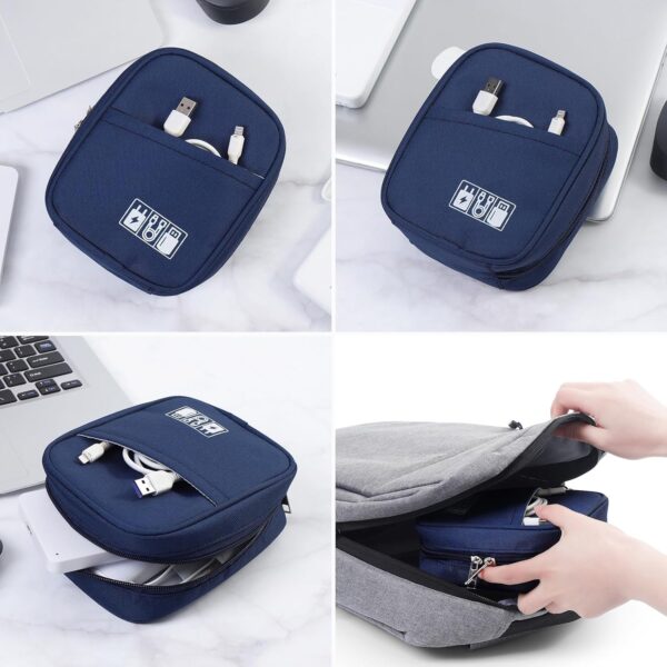 E-Tree Storage Pouch for Small Electronics and Accessories,Tech Bag,Electronic Organizer Case Compatible with MacBook Laptop Charger,Mouse,Cables,Hub,Power Bank,Earphone,Toiletries Cosmetics (Orange)