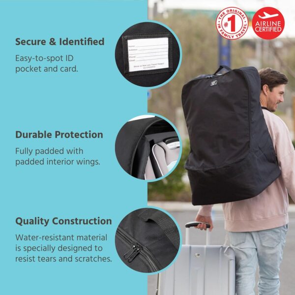 81x-urmwHL._SL1500_.jpg J.L. Childress Ultimate Backpack Car Seat Travel Bag – Fully Padded - Heavy Duty Car Seat Backpack- Airplane Travel Bag for Baby Car Seats - Fits All Car Seats, Infant Carriers & Booster Seats - Black