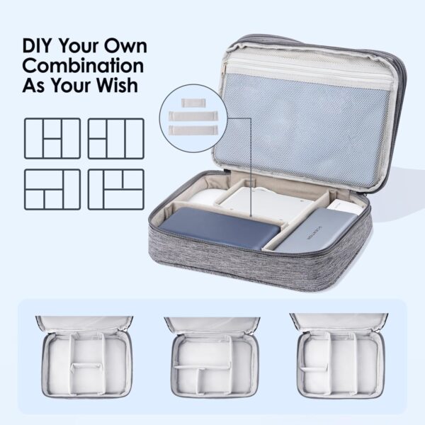 81y65pBaF5L._AC_SL1500_.jpg LENTION Cable Electronics Organizer Bag Pouch, Travel Accessories Carry Case Waterproof Double Layers All-in-One Storage Bag Carrying for Cord, Charger, Power Bank, Earphone Grey