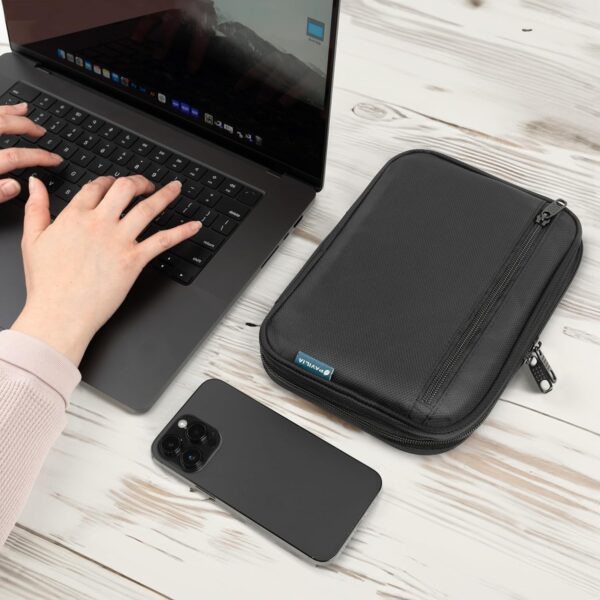 81ykPioYwKL._AC_SL1500_.jpg PAVILIA Soft Electronic Organizer Travel Case, Travel Cord Organizer Bag, Small Cable Tech Storage Pouch, Travel Accessories Essentials Must Haves for Mobile Phone, USB, Cord, Charger, Black