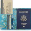 81z6MRvz7aL._AC_SL1500_.jpg Passport Holder, Slim Travel Wallet RFID Blocking Card Case Passport Cover Protector Travel Essentials with Credit Card Slots Pockets for Women/Men, Almond Blossom Tree