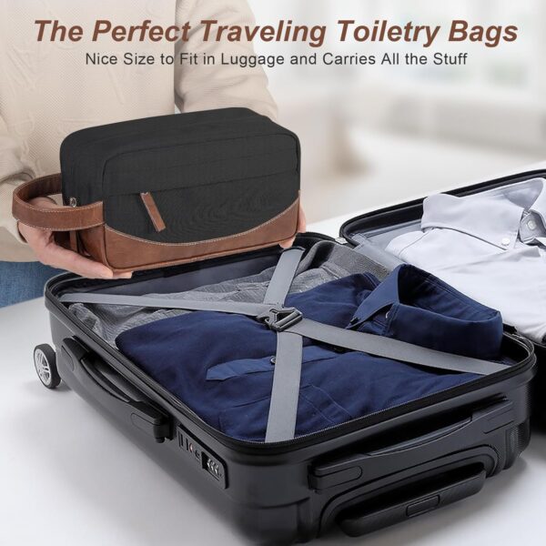 81zxUOFxFdL._AC_SL1500_.jpg Travel Toiletry Bag for Men, Hanging Toiletry Organizer, Water Resistant Shaving Kit with Large Capacity for Travel Accessories (Black)