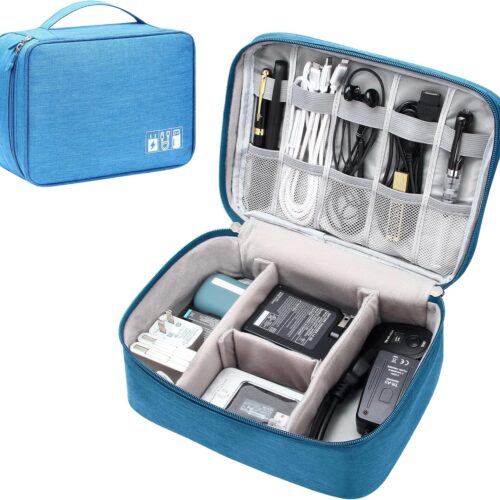 Electronics Organizer Travel Universal Cable Organizer Bag Waterproof Electronics Accessories Storage Cases for Cable, Charger, Phone, USB, SD Card, Hard Drives, Power Bank, Cords