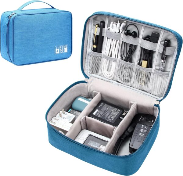 912aZDq0JRL._AC_SL1500_.jpg Electronics Organizer Travel Universal Cable Organizer Bag Waterproof Electronics Accessories Storage Cases for Cable, Charger, Phone, USB, SD Card, Hard Drives, Power Bank, Cords